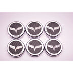 Chrome Cap Covers with Orange Carbon Fiber Flags Inlay for Corvette (2005–2013)