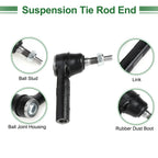 6pcs Front Suspension Kit Tie Rod Ends with Boots for Dodge Dakota (2005-2011)
