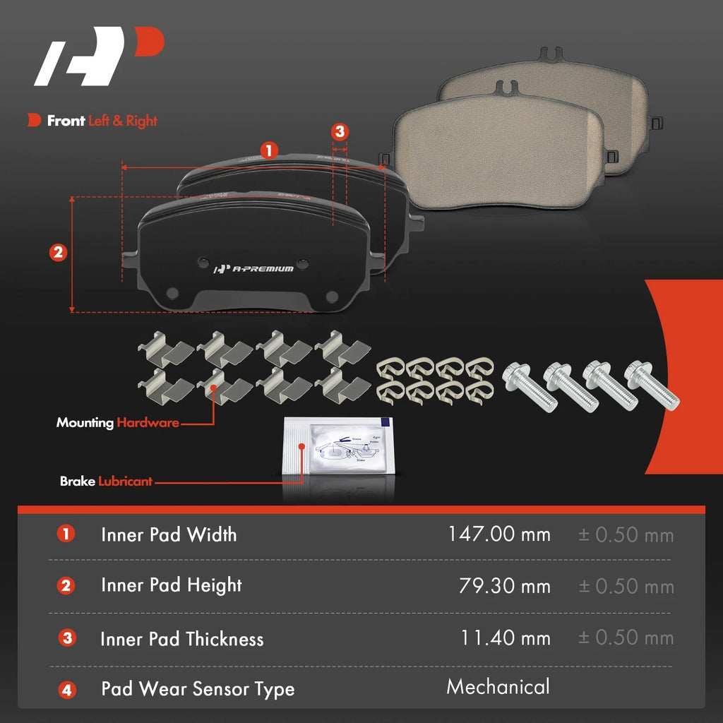 Set of 4 Front Ceramic Brake Pads for Mercedes-Benz GLE450 (2020–2022)