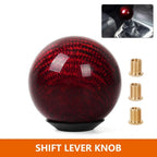 Red Carbon Fiber Round Ball Gear Shift Knob Universal