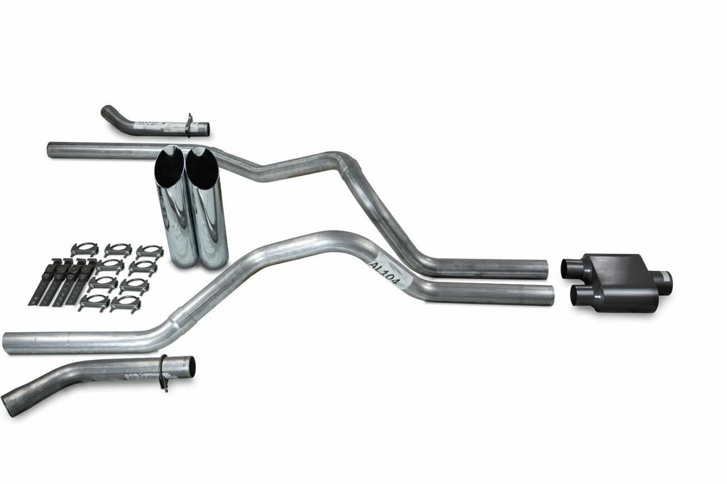 2.5" Dual Exhaust Kit for Ford F150 (2021–2025) - 1 Chamber Slash Tips