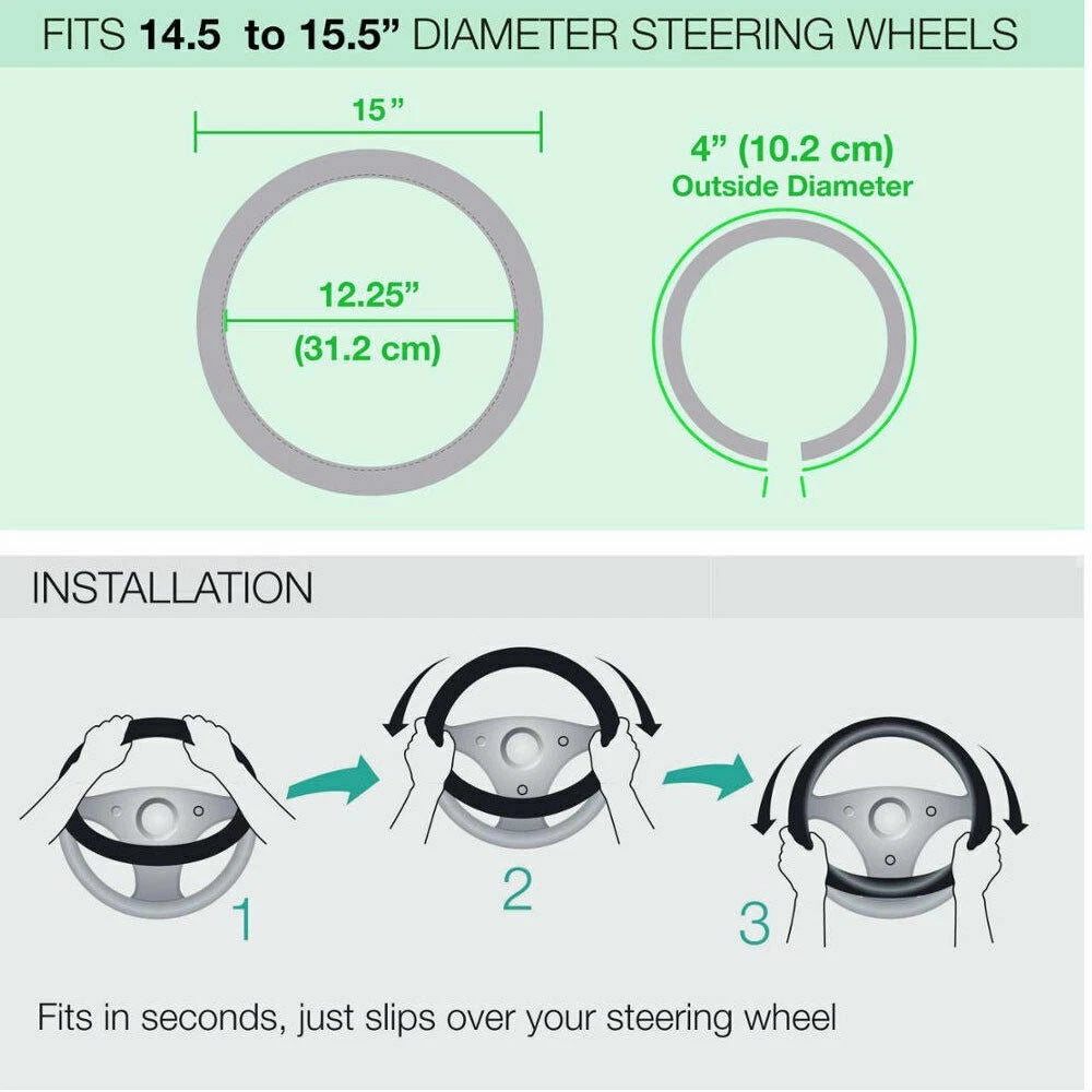 Steering Wheel Cover for Chevy Elite Synthetic Leather Speed Grip