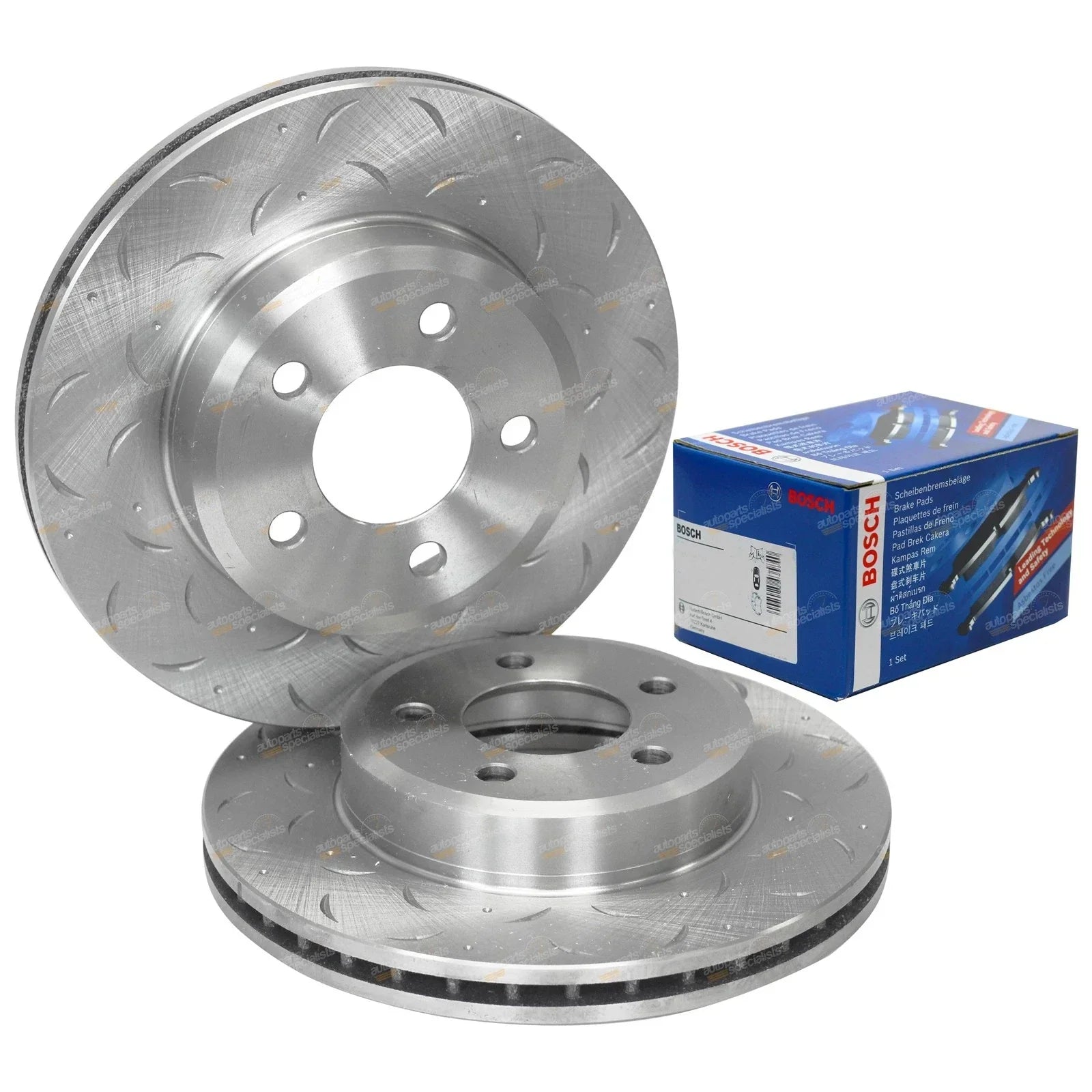 Front Drilled & Slotted Rotors + Pads for Falcon BA BF FG (2002-2012)