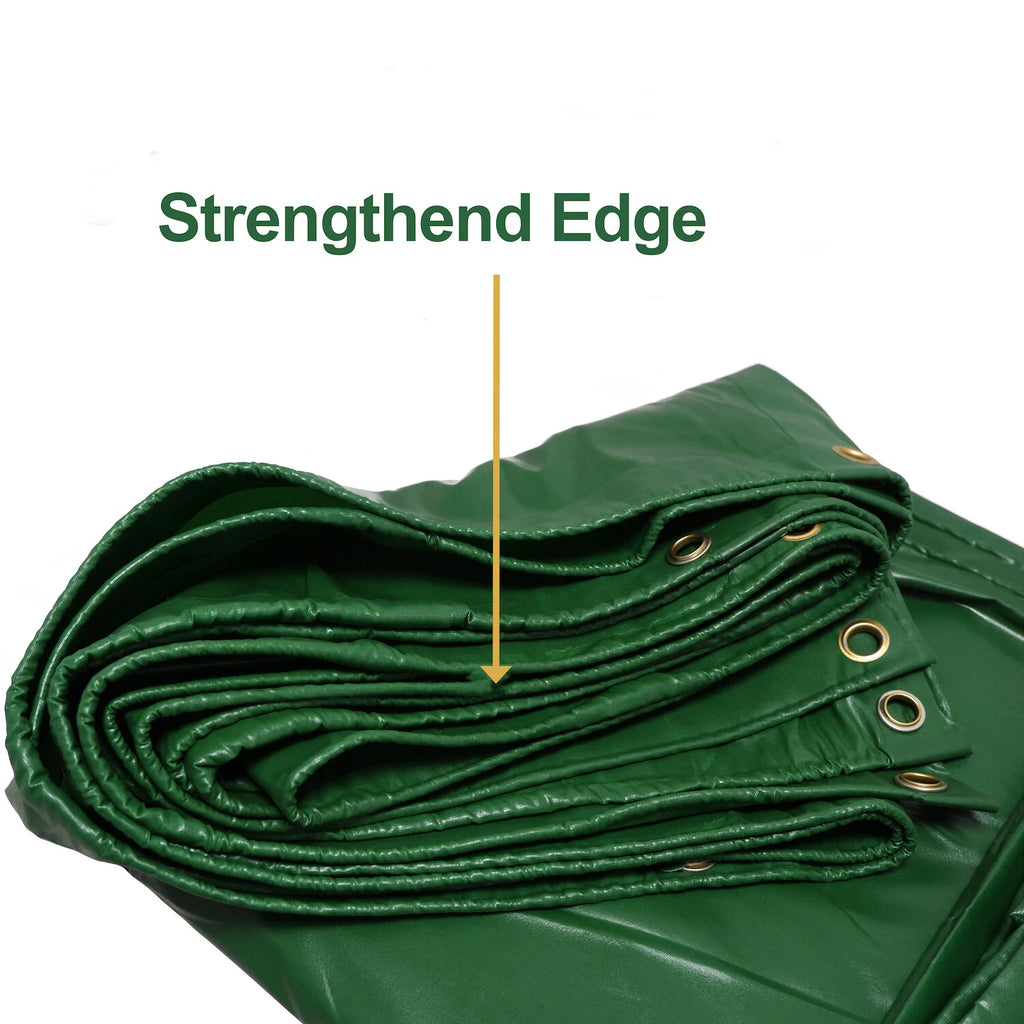 10'x20' Heavy Duty Green PVC Waterproof Tarp Cover for Patio Shelter