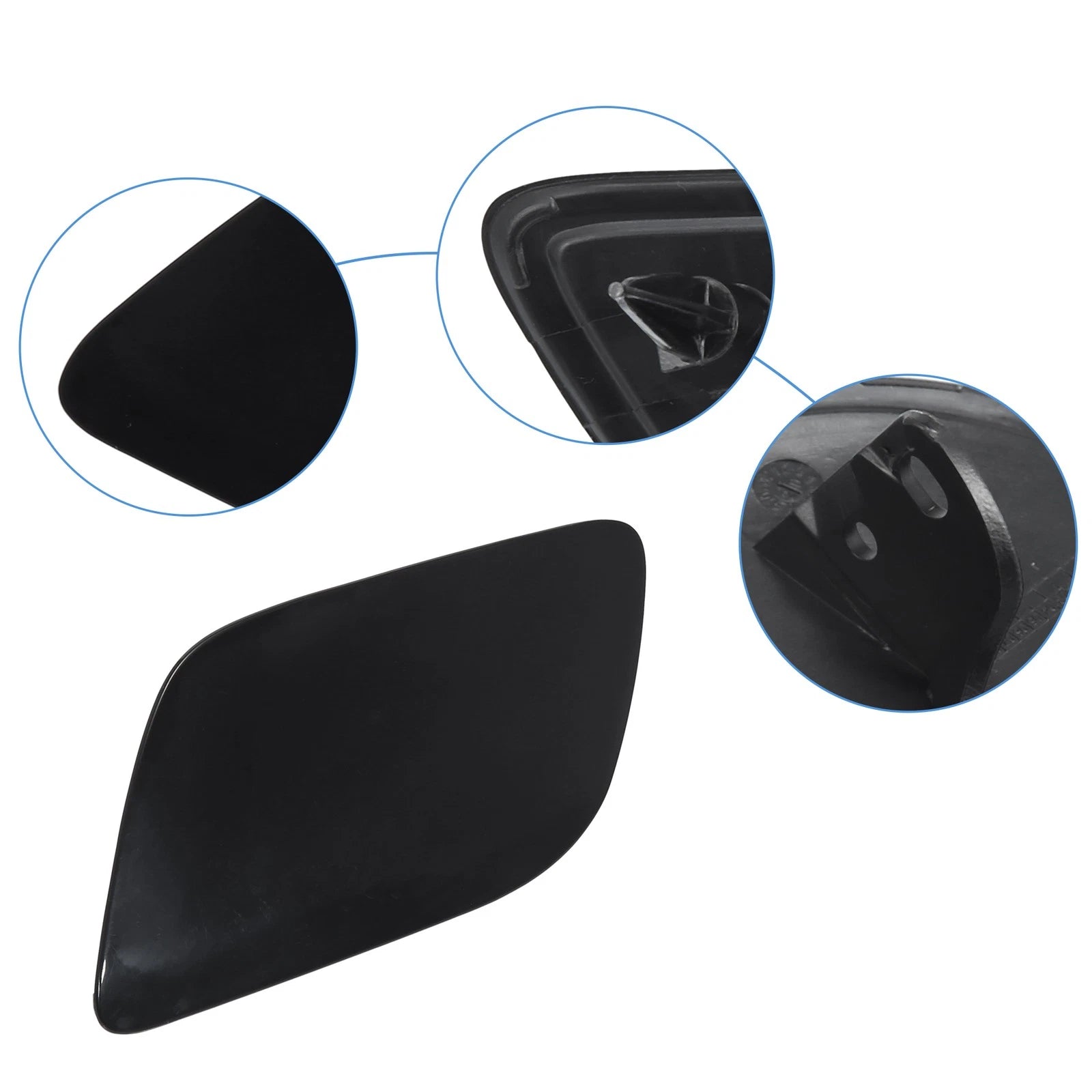Front Left Headlight Washer Nozzle Cover for Audi Q7 (2007–2015) - Black