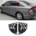 Carbon Fiber Look Vent Window Scoop Louver Cover Trim for Honda Civic (2006-2011)