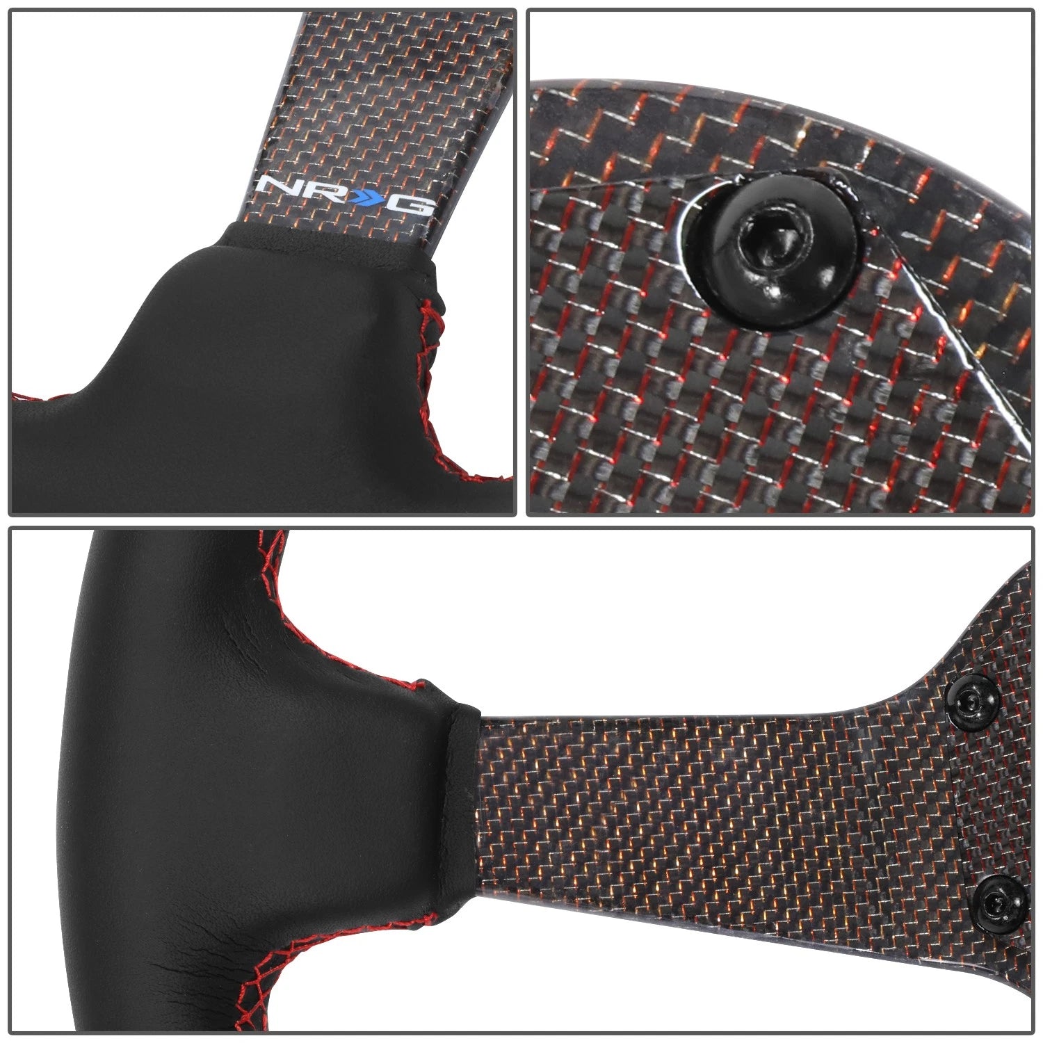 350mm 3" Dish Steering Wheel for NRG 3-Spoke (Glossy Carbon Fiber)