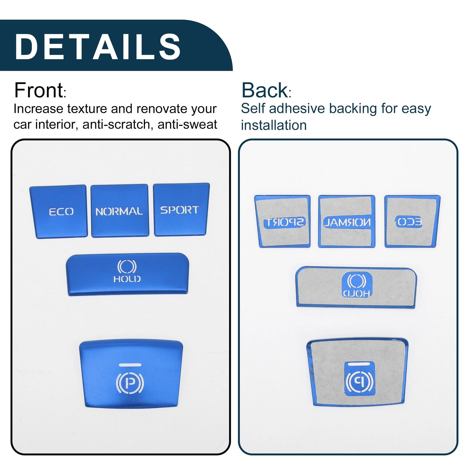 Set of 1 Gear Shift Handbrake Panel Button Switch Cover for Toyota Camry (2018–2022) Blue