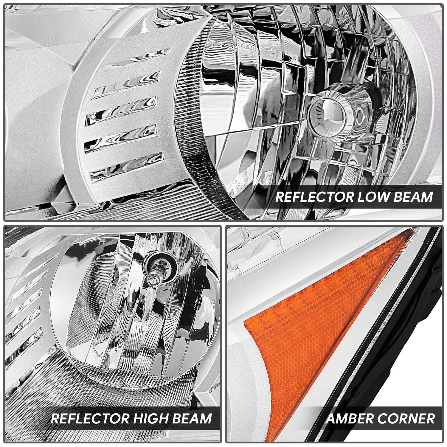 Left Side Chrome Housing Headlight Lamp for Chevy Traverse (2009–2012)