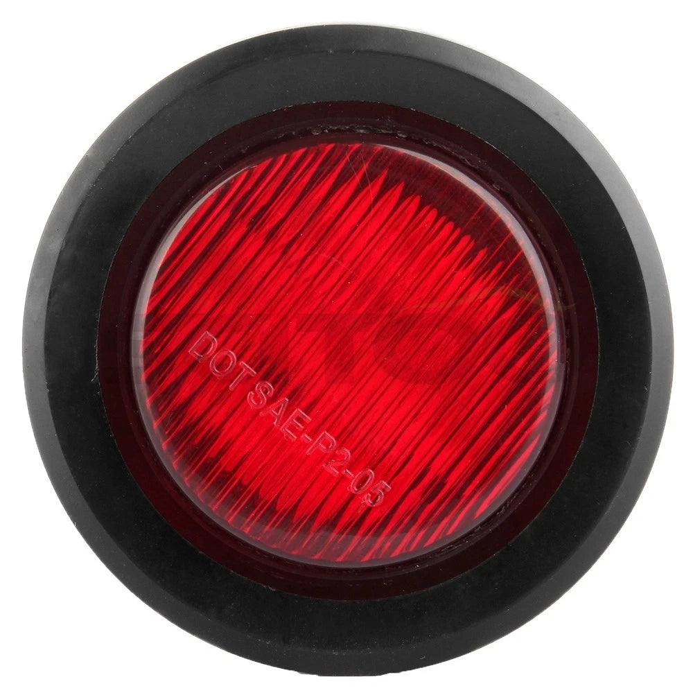 2X 2" Red 9LED Round Side Marker Tail Lights for Freightliner Peterbilt