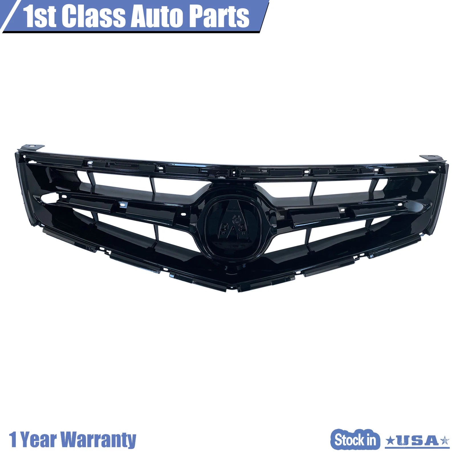 Front Bumper Grille Gloss Black for Acura TSX (2006-2008)