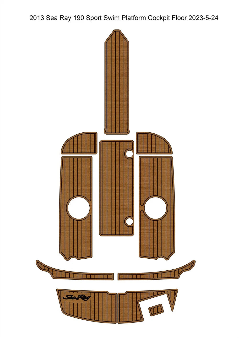EVA Teak Deck Floor Mat for Sea Ray 190 Sport (2013)