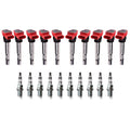Set of 10 Ignition Coils & NGK Ruthenium HX Spark Plugs for Audi R8 (2009–2015)