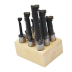 Set of 9 Carbide Tipped Boring Bars for Lathe Tool (1/2" Shank)