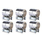 6Pcs 2.5" Stainless Exhaust Band Clamp for Catback Muffler Pipe