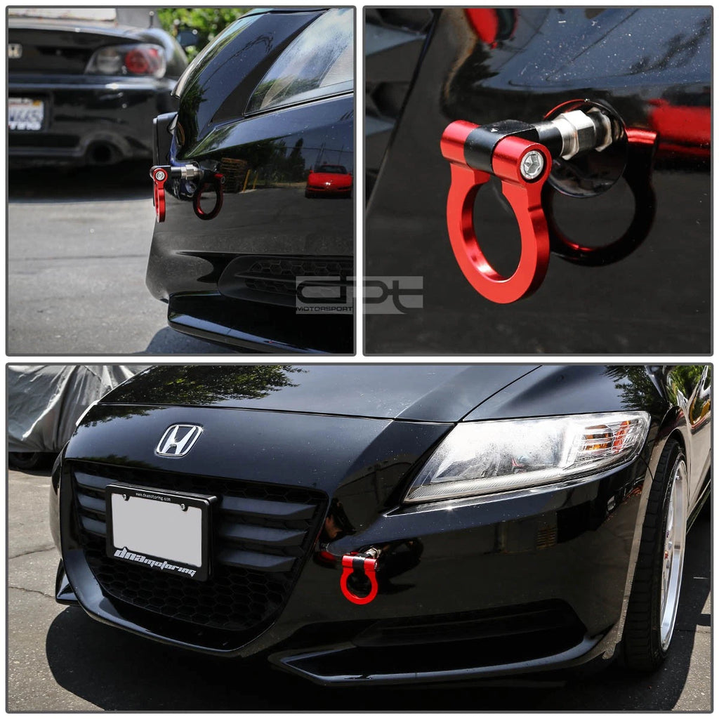 Aluminum Red Racing Towing Hook Kit for JDM Japanese Cars (1.88" Opening)