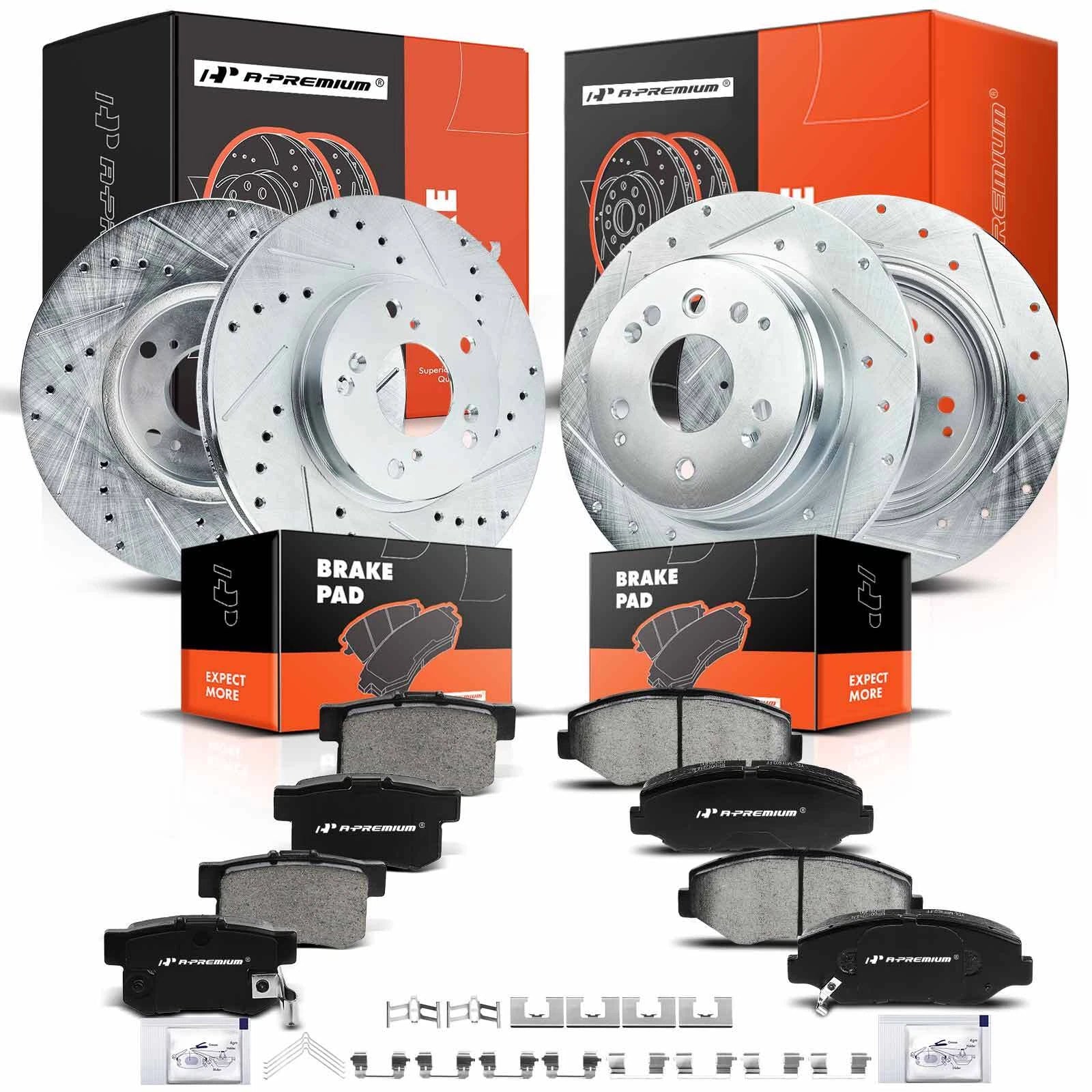 Drilled Brake Rotors & Ceramic Pads for Honda Element (2003–2011)