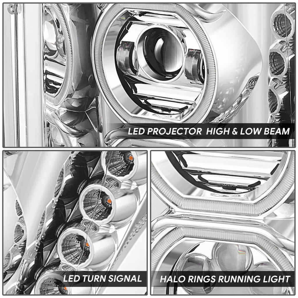 Chrome Housing Amber Corner Projector Headlights for Ford F-250 Super Duty (2011–2016)