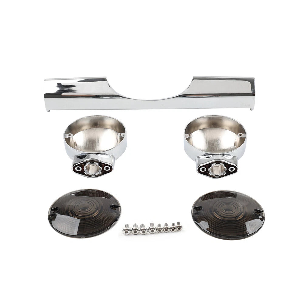 Chrome Rear Turn Signal Bar Housing Lens for Harley Road King (1994–2023)
