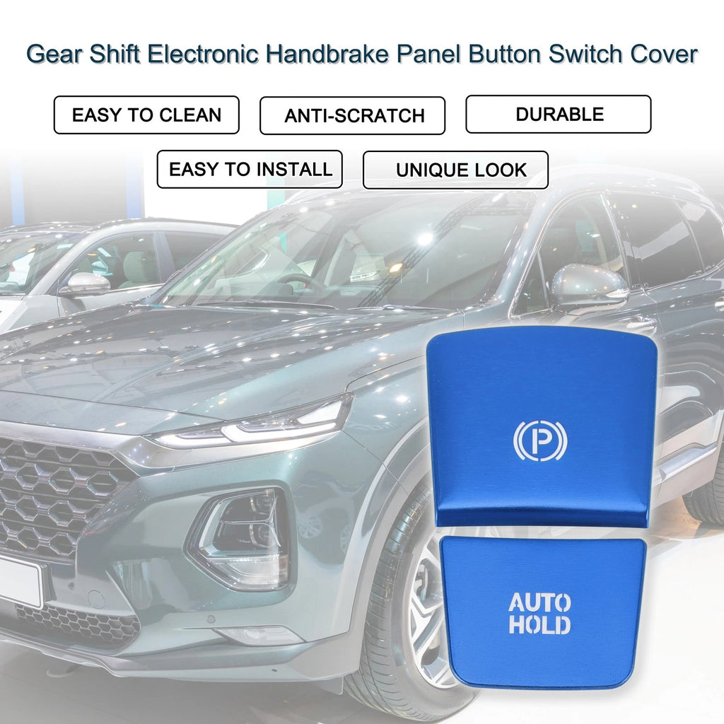 Set of 1 Gear Shift Handbrake Button Switch Cover for Hyundai Santa Fe (2019–2021) Blue