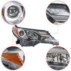 Set of 2 Front Headlight Assemblies for Toyota RAV4 (2013-2015) Clear Lens