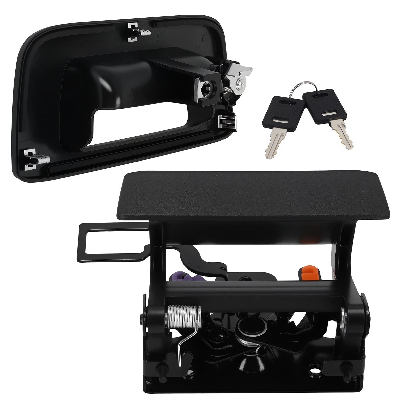 Rear Tailgate Handle Bezel for Chevrolet Silverado (2007–2014) Black Lock Key