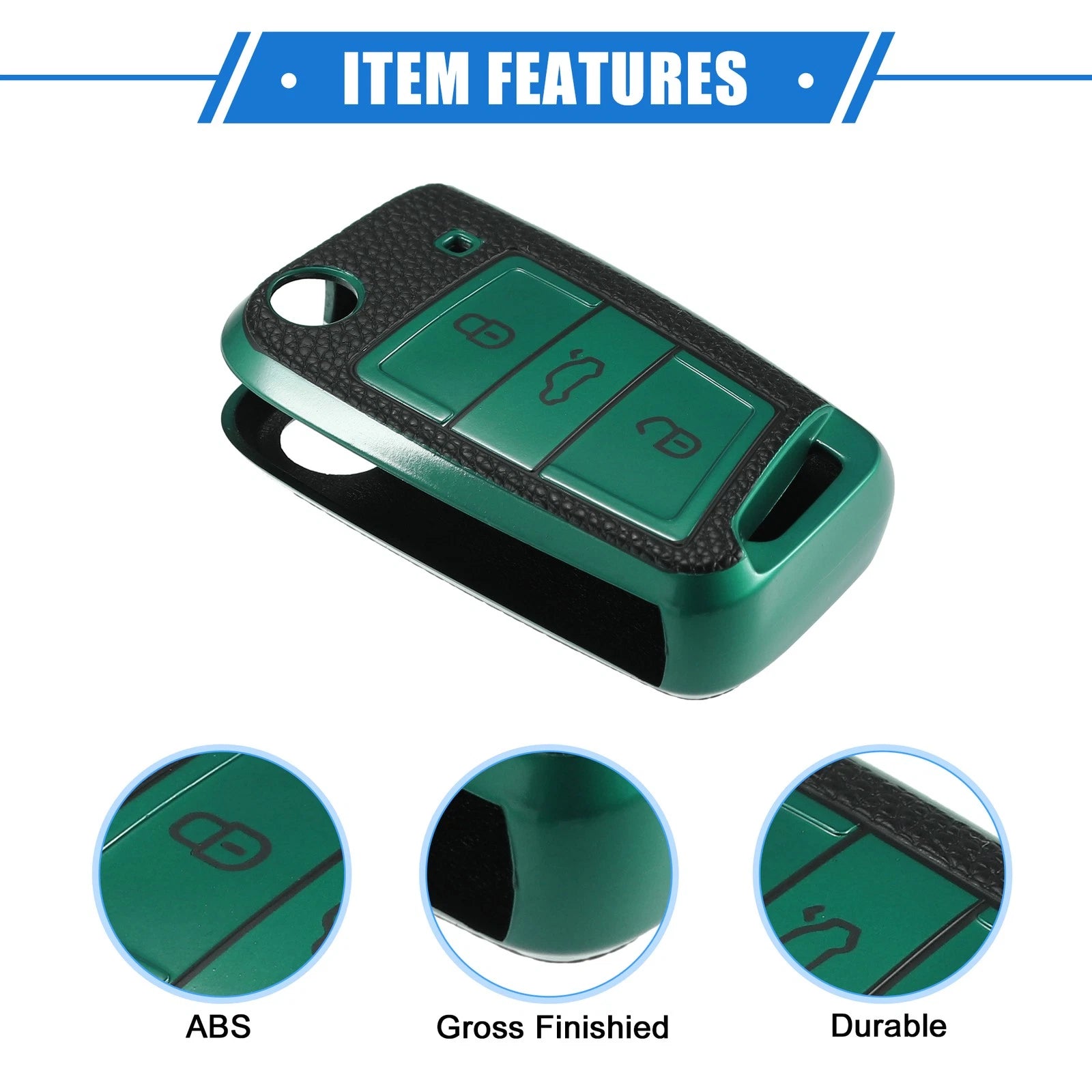 3 Buttons Remote Key Fob Case Cover for Volkswagen Golf 7, Polo (2013–2021)