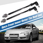 Set of 4 Front Inner Outer Tie Rod End Links Kit for Chrysler 200, Dodge Dart