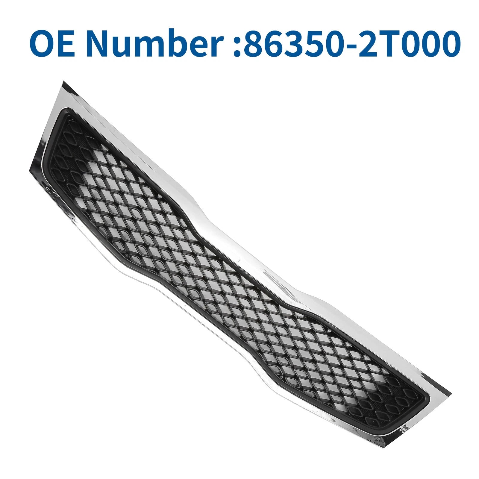 Front Upper Bumper Grille for Kia Optima (2011) Black Chrome Silver Tone
