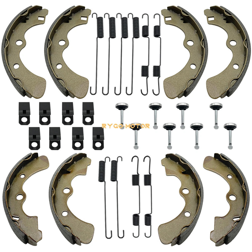 Front Rear Brake Shoes with Springs Pin for Kawasaki Mule 3000-4010