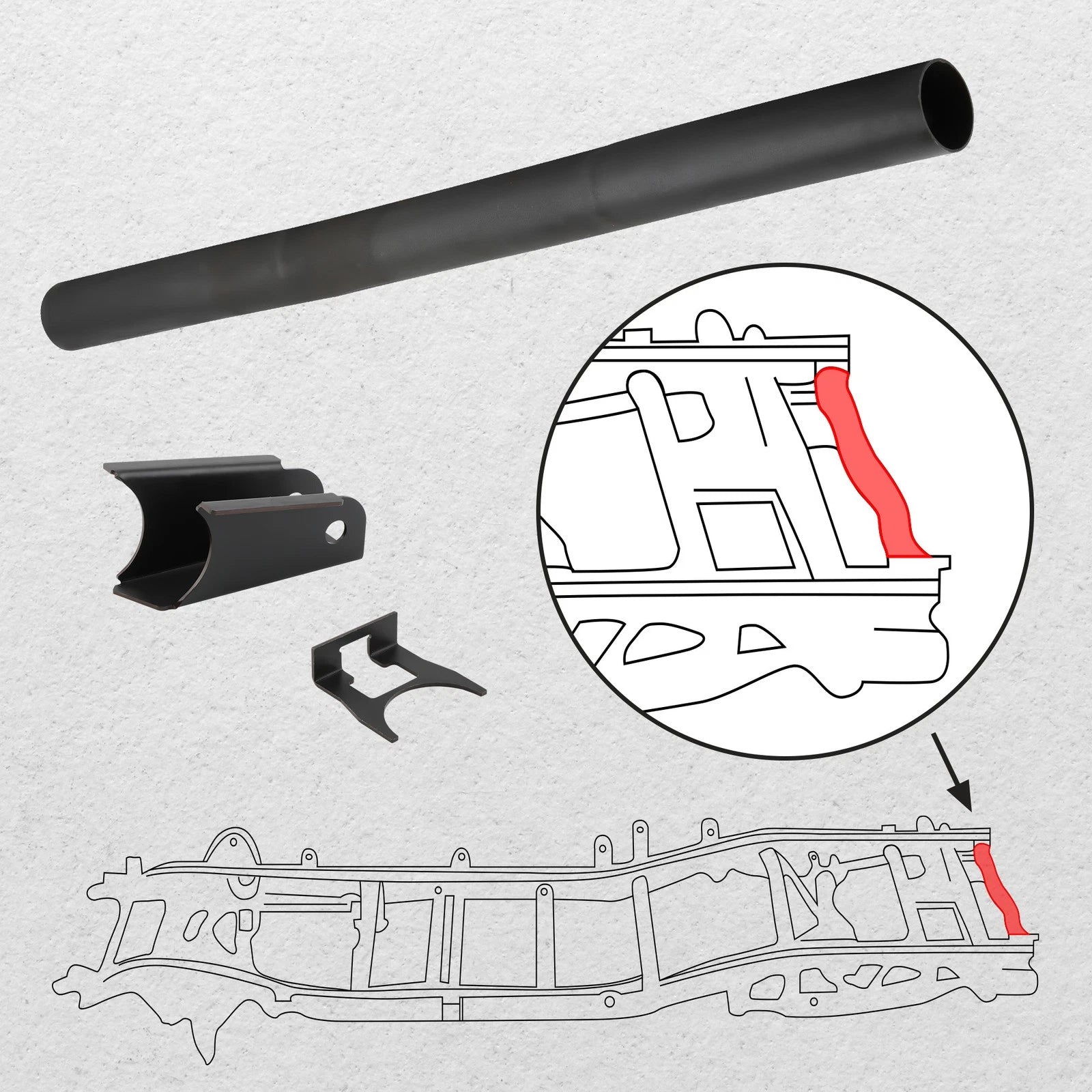 Rear Fuel Tank Support Crossmember Kit for Chevy Silverado GMC Sierra (1996-2016)