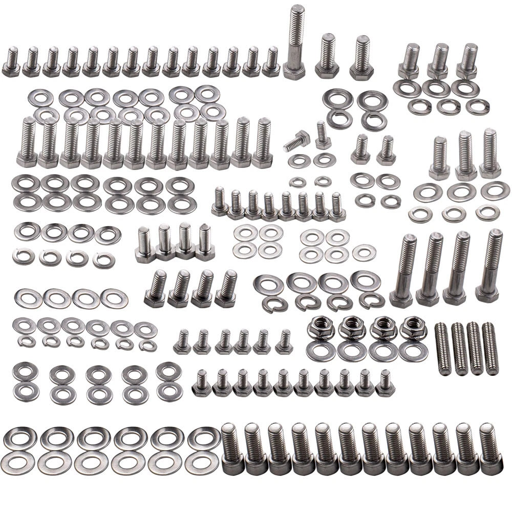 Stainless Engine Stud/Bolt Kit for Chevy Small Block (SBC 283–400)