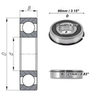 Deep Groove Ball Bearings 6307NR2RS for Various Models (35x80x21mm)