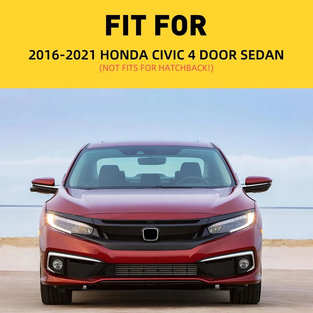 Set of 4 Weatherstrip Window Moulding Trim Seals for Honda Civic Sedan (2016–2021)