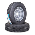 Set of 2 Trailer Tire Wheel ST175/80R13 8-Ply 5x4.5 PCD Silver Mod Rim