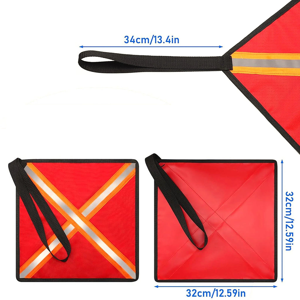 2pcs Reflective Safety Flags for Boats, Kayaks, Trucks (32x32 cm)