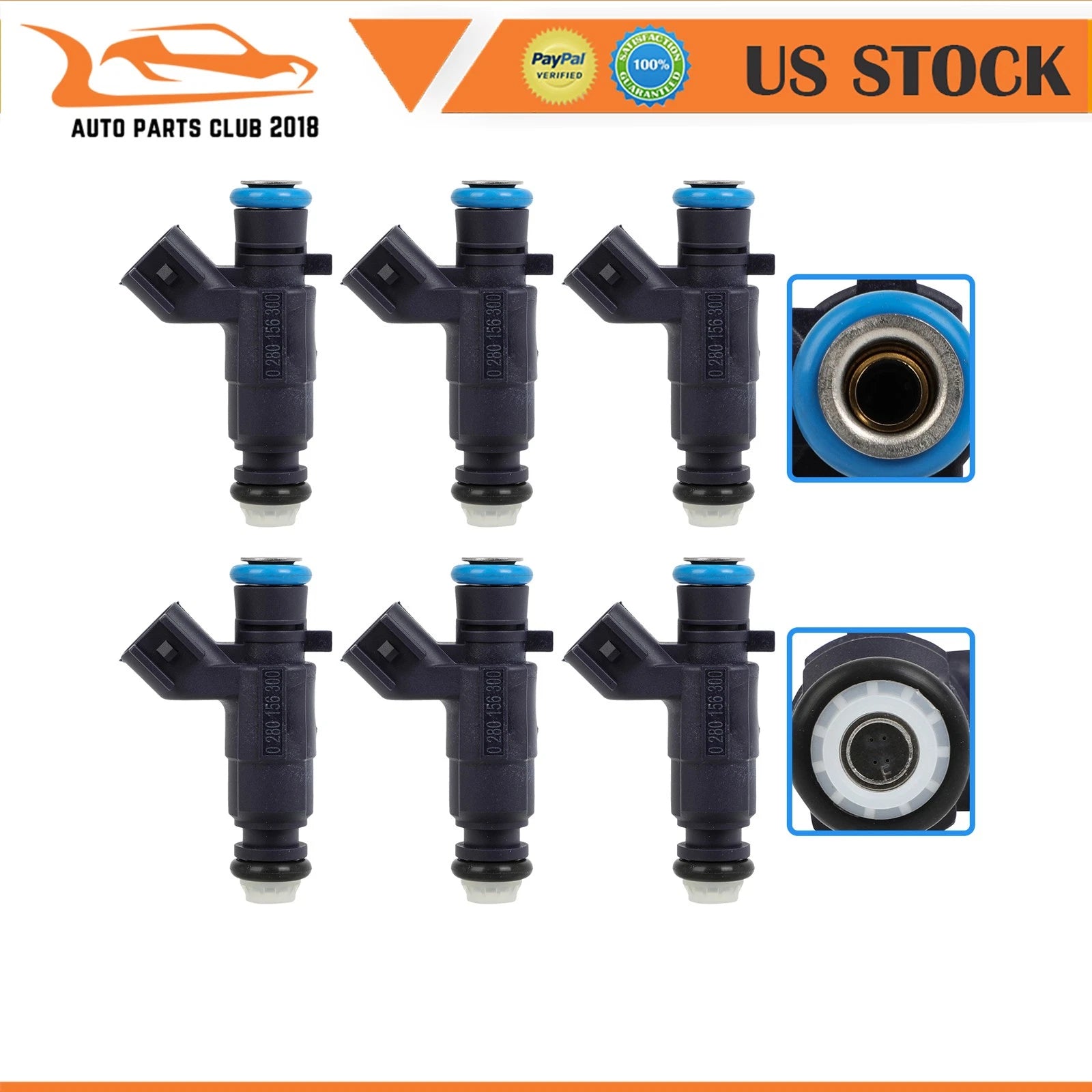 Set of 6 Fuel Injectors for Chevrolet Equinox Malibu Pontiac G6 G8 Cadillac CTS SRX