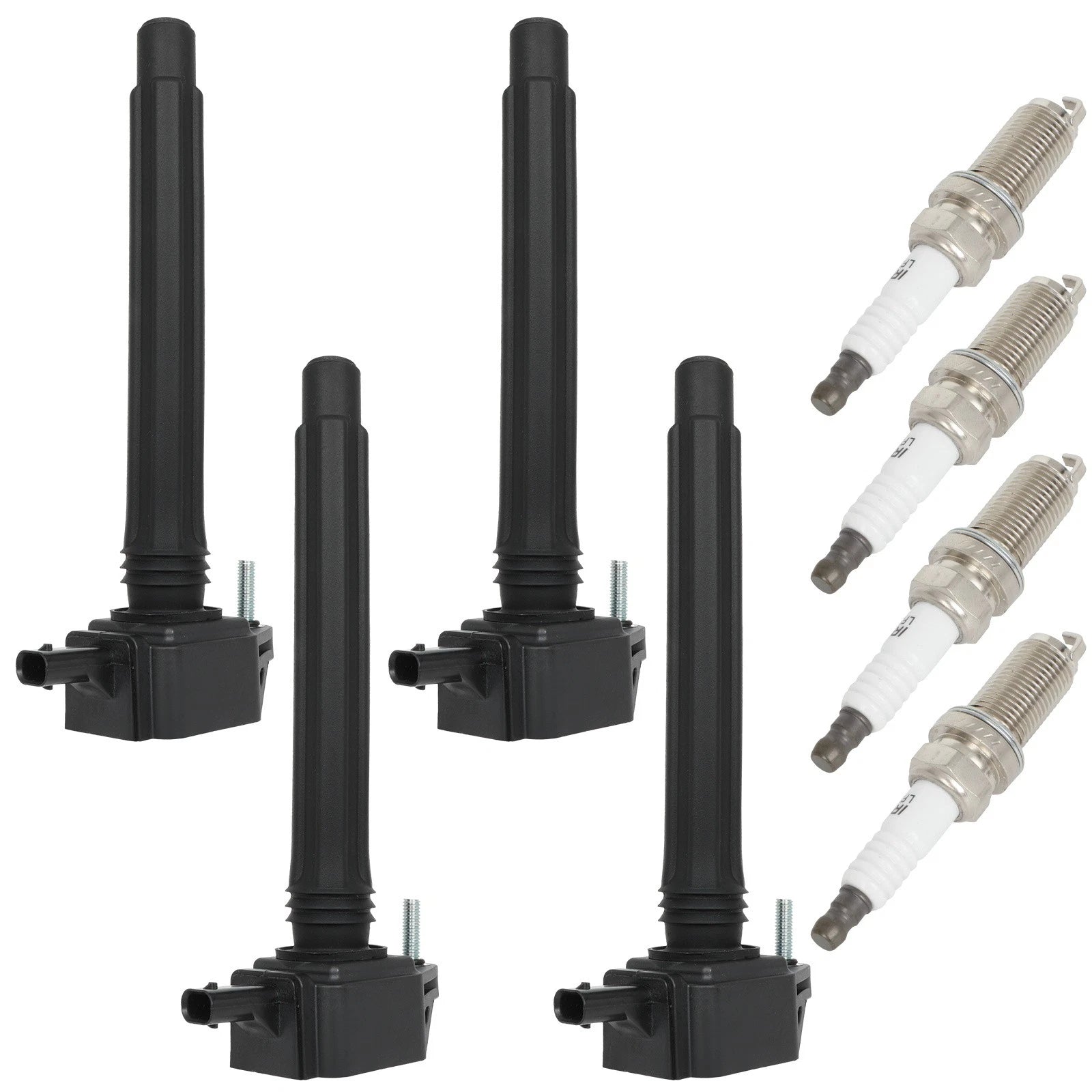 Set of 4 Ignition Coils & Spark Plugs for Jeep Compass, Fiat 500X