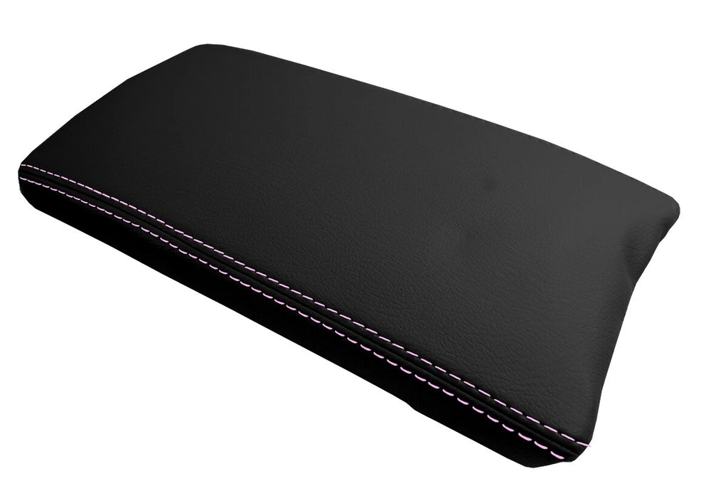 Leather Console Lid Armrest Cover for Toyota Prius (2010–2015) Pink Stitch
