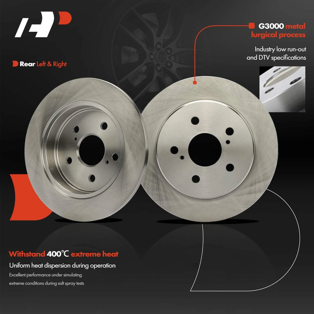 Front & Rear Disc Brake Rotors and Ceramic Pads for Toyota RAV4 (2019–2021)