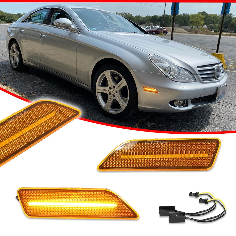 Amber Lens LED Front Side Marker Lights Kit for Benz W219 CLS550 CLS63 AMG