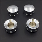 Chrome Grooved Bolt Toppers Caps for Harley Twin Cam Dyna Softail Road King