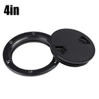 8-Inch Black Marine Grade Round Inspection Hatch with Detachable Cover