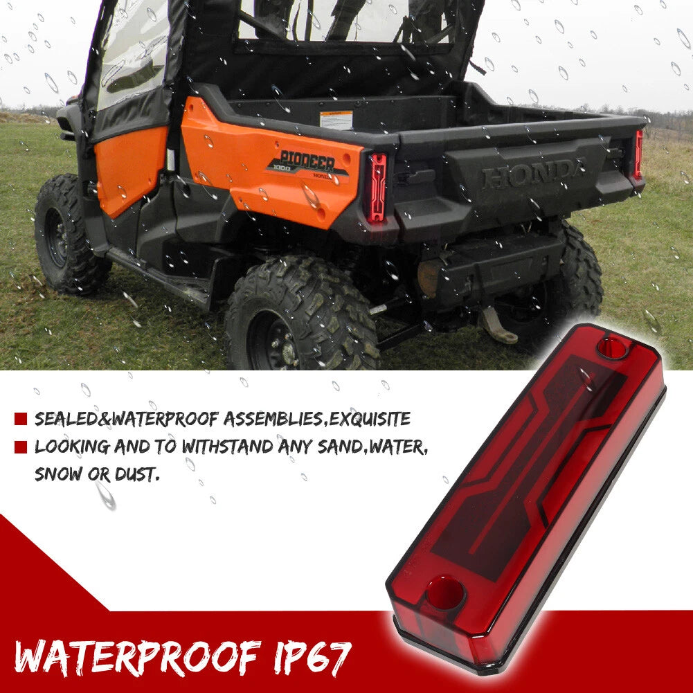 2X Red LED Taillight Brake Lights for Honda Pioneer 520 700 1000 (2014–2024)