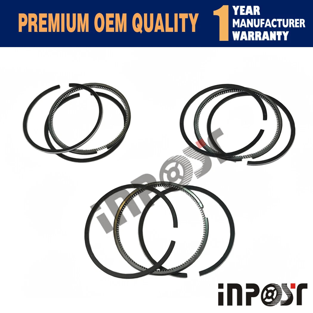 Set of 3 STD 3TNV76 Piston Set W Rings for Yanmar 3TNV76