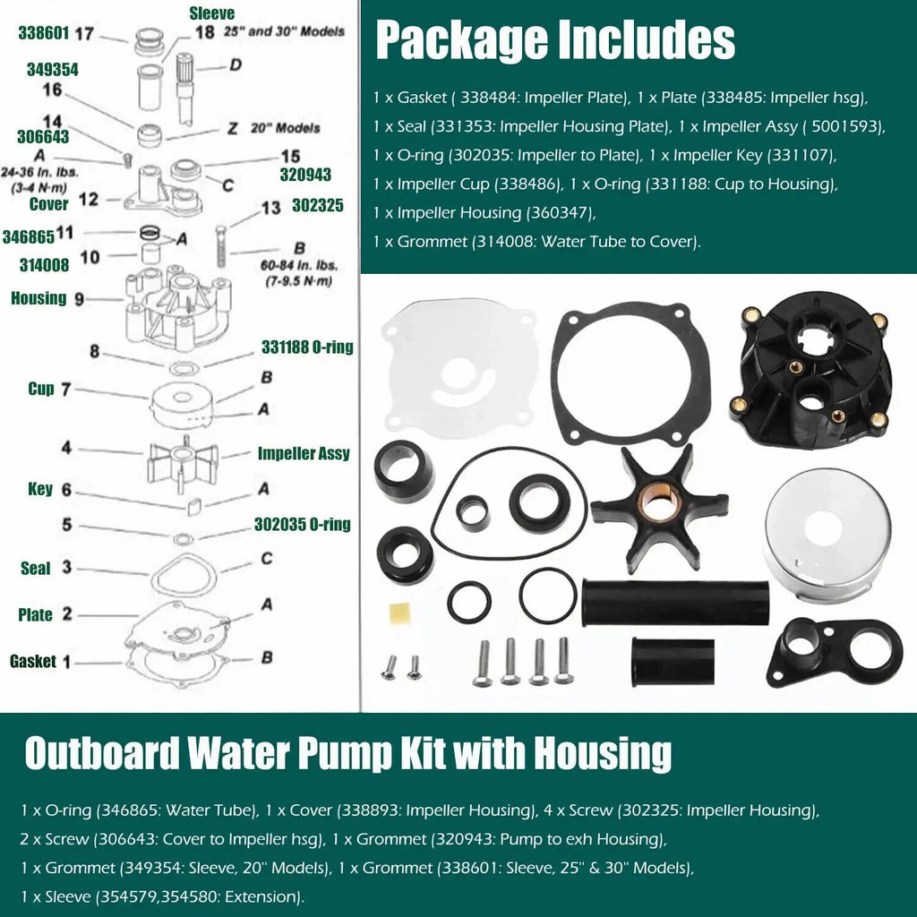 Water Pump Repair Kit for Johnson Evinrude OMC