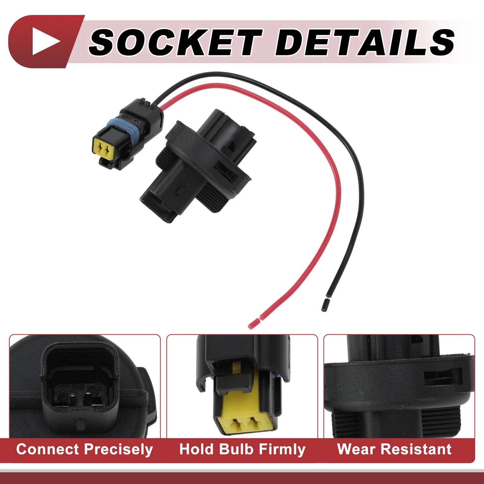 Set of 2 Rear Fog Light Socket Wiring for Ford Ecosport (2008–2012) No.1490626