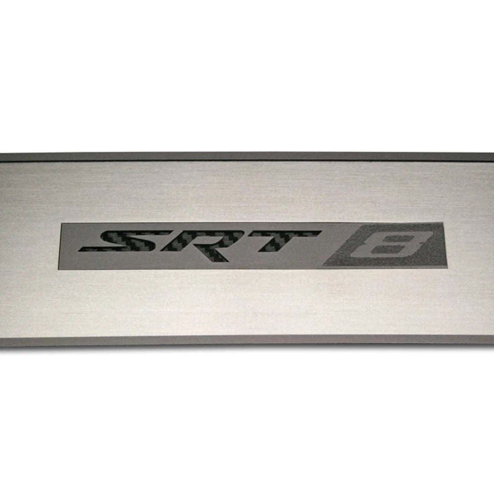 Stainless Door Badge Replacement with SRT 8 Yellow Inlay for Dodge Challenger (2009–2014)