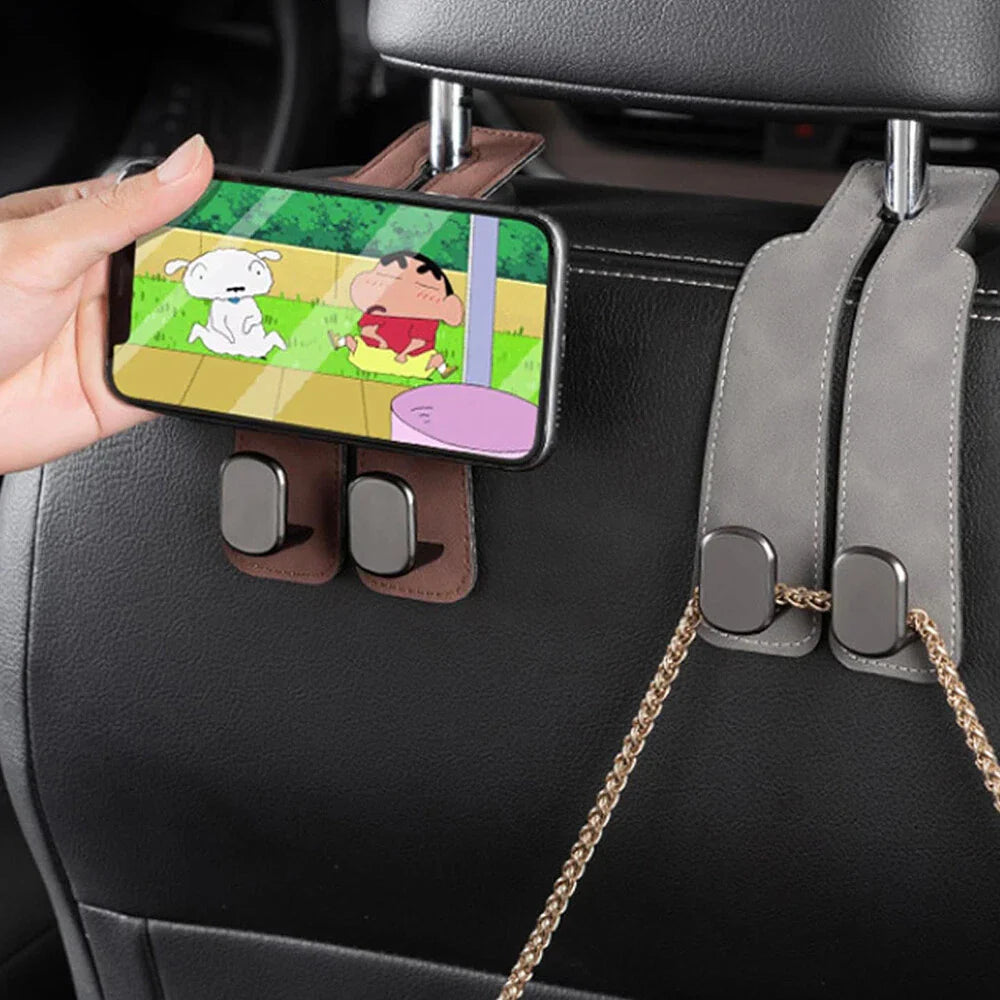 Double Headrest Purse Hooks for Handbags, Bags, Purses, Black