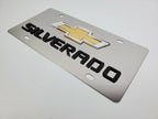 Chrome Bowtie Emblem License Plate 3D Gold Gloss for Chevy Silverado (2007–2019)